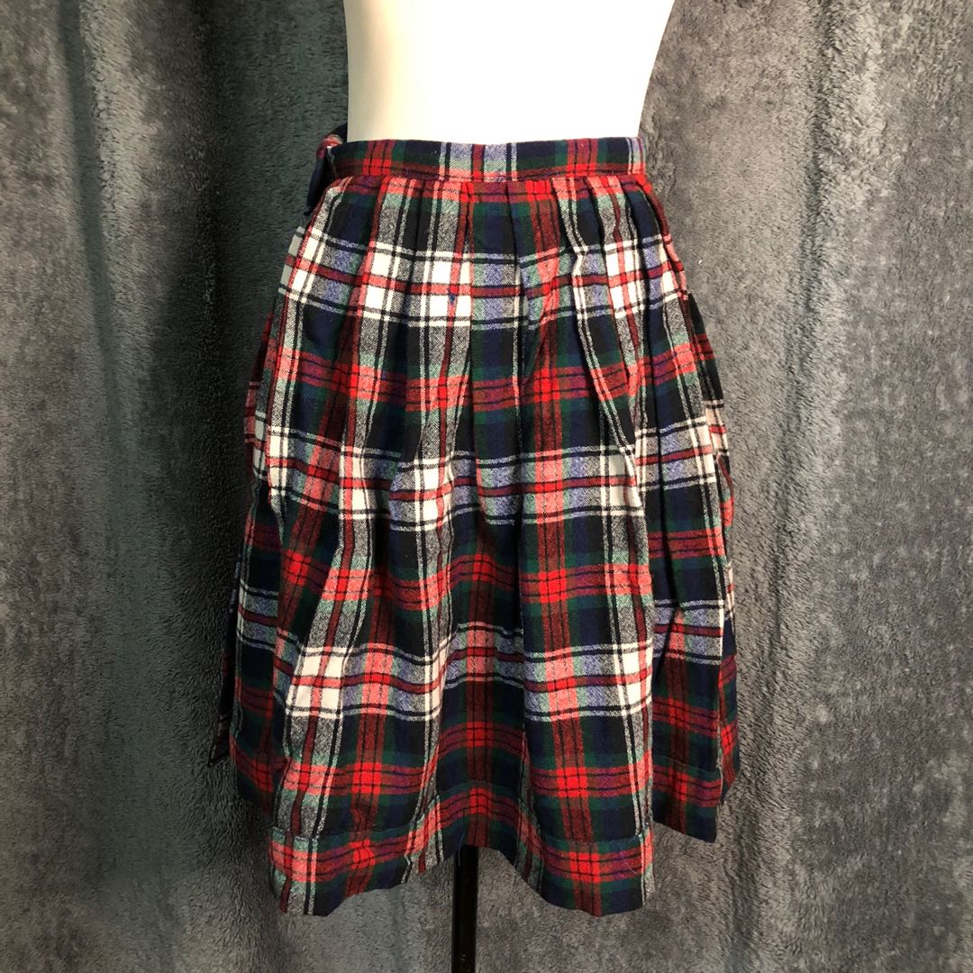 red plaid skirt wrap around