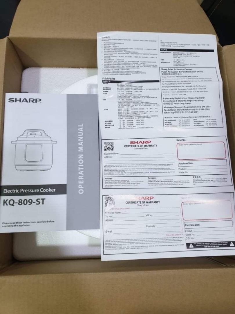 Sharp pressure cooker / multicooker, TV & Home Appliances, Kitchen