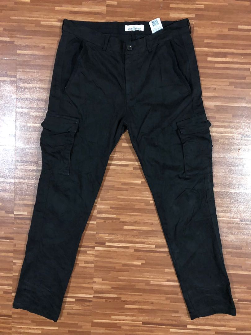 Stone Island Black Cargo Pants for Men