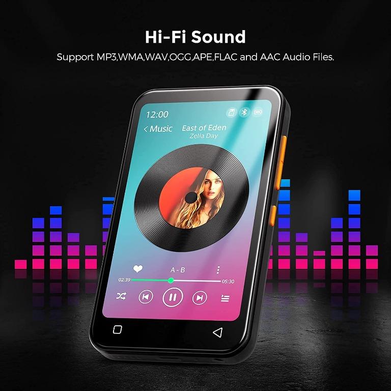 WiFi Mp3 Player with Bluetooth, TIMMKOO 4.0 Full Touch Screen Mp3 Mp4  Player with Speaker, Portable HiFi Sound Walkman Digital Music Player with  FM