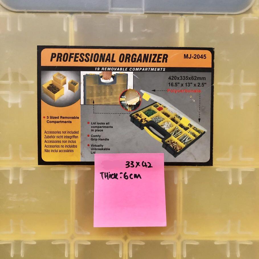 Tool Box Folder Organiser with 19 Removable Compartments, Furniture ...