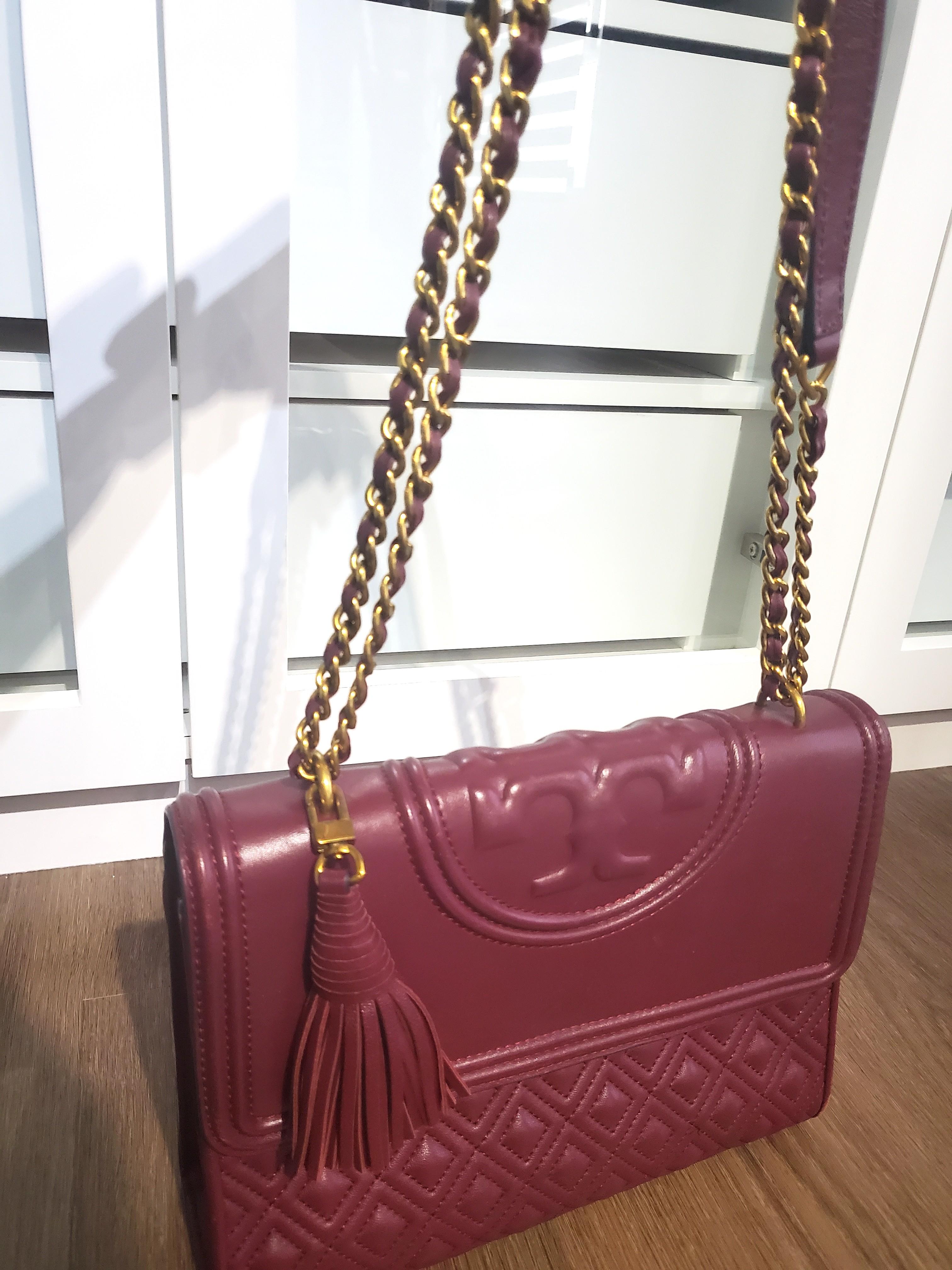 Tory burch outlet fleming burgundy