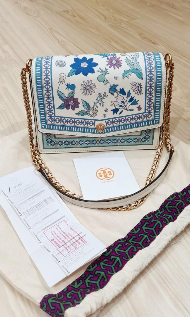 Tory Burch Robinson Floral Shoulder Bag, Barang Mewah, Tas & Dompet di  Carousell