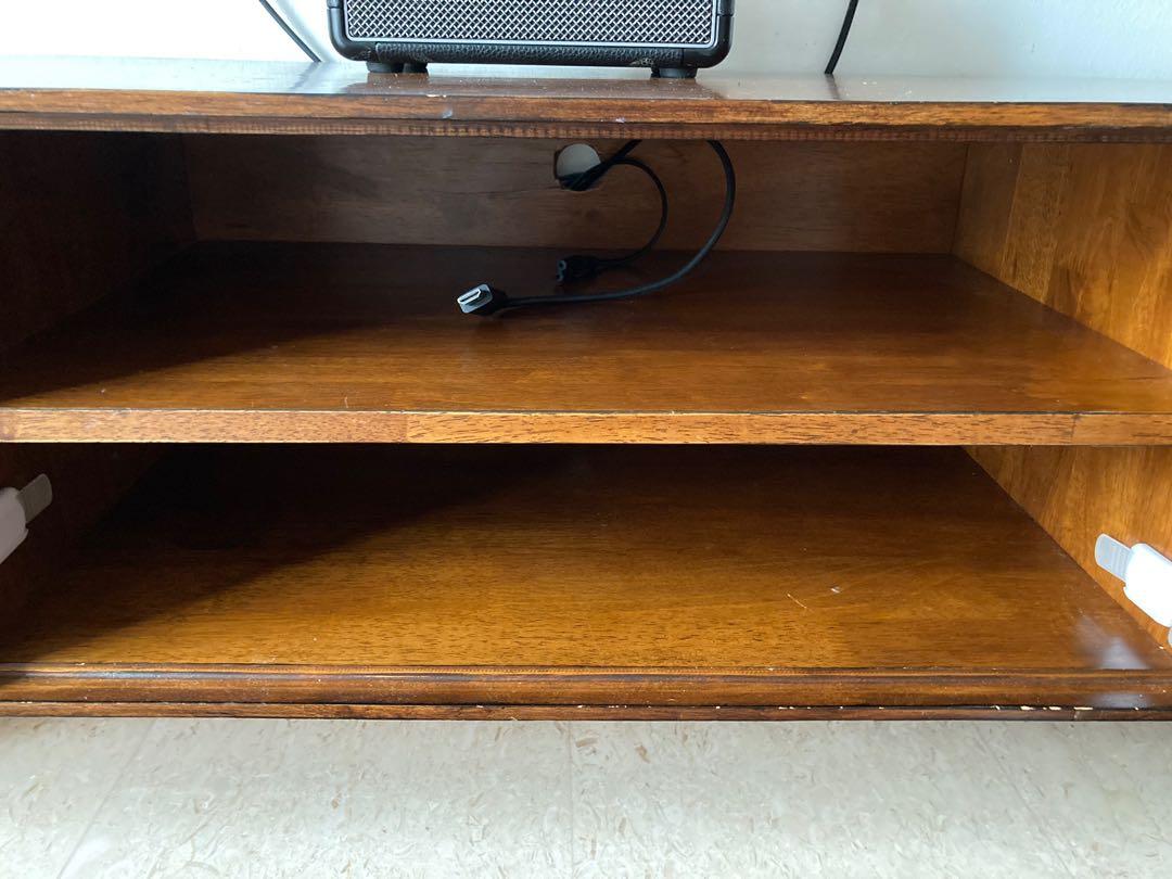 TV Console solid wood with rounded corners, Furniture & Home Living