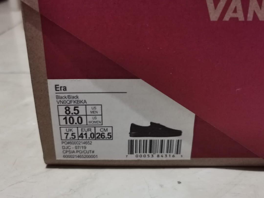 vans 41 size cm