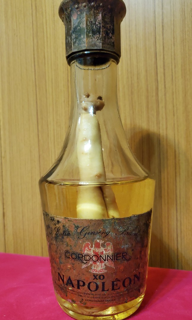 Vintage rare 1980s XO Napoleon Cordonnier Ginseng Brandy France French