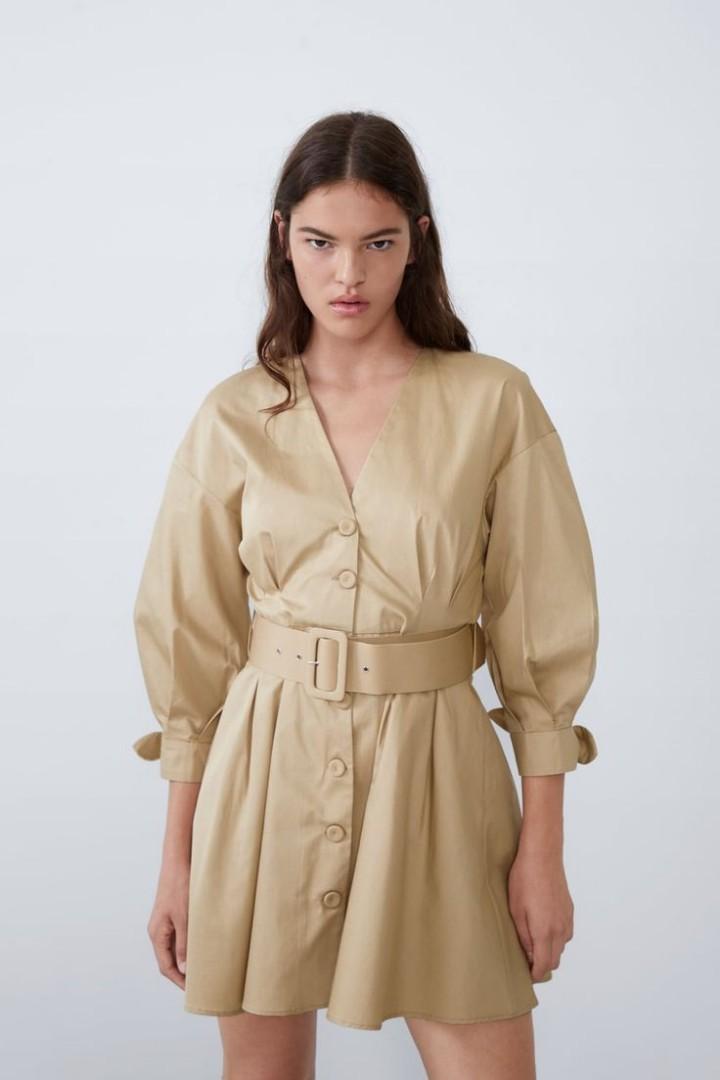 belted mini dress zara