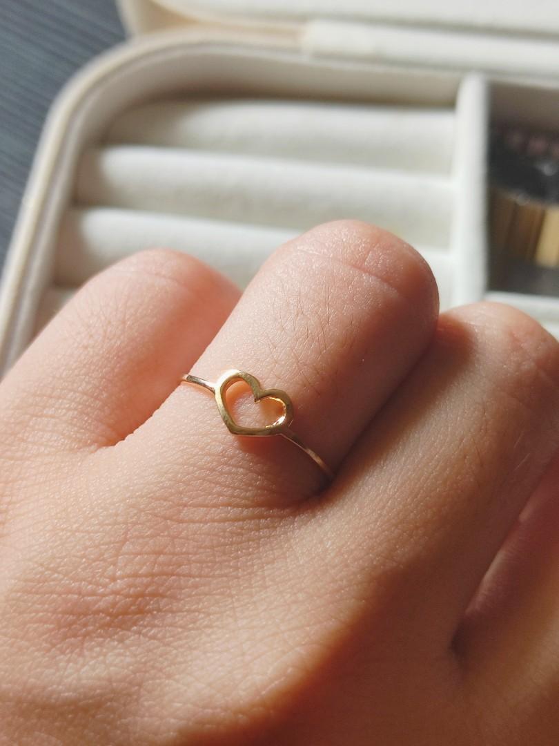 18k gold heart 2024 ring