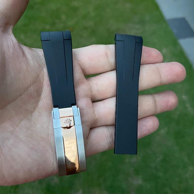 20mm Aftermarket Curved End Rubber Strap Suitable for Rolex