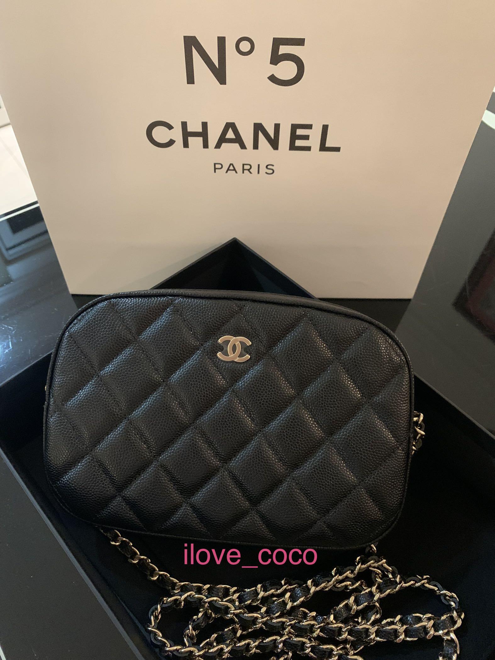 21A Chanel Camera Bag Black in gold hardware, Luxury, Bags