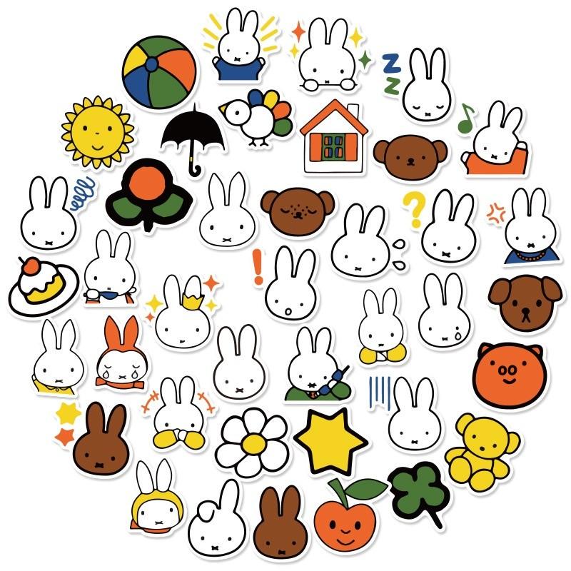 60Pcs/Set Miffy . Mini Stickers DIY Fashion Waterproof Doodle Decals  Stickers