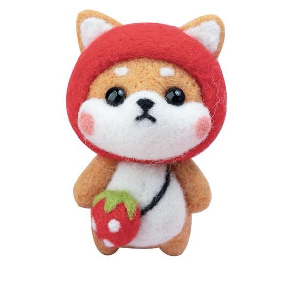 草莓柴犬羊毛毯diy 材料包 興趣及遊戲 玩具 遊戲類 Carousell