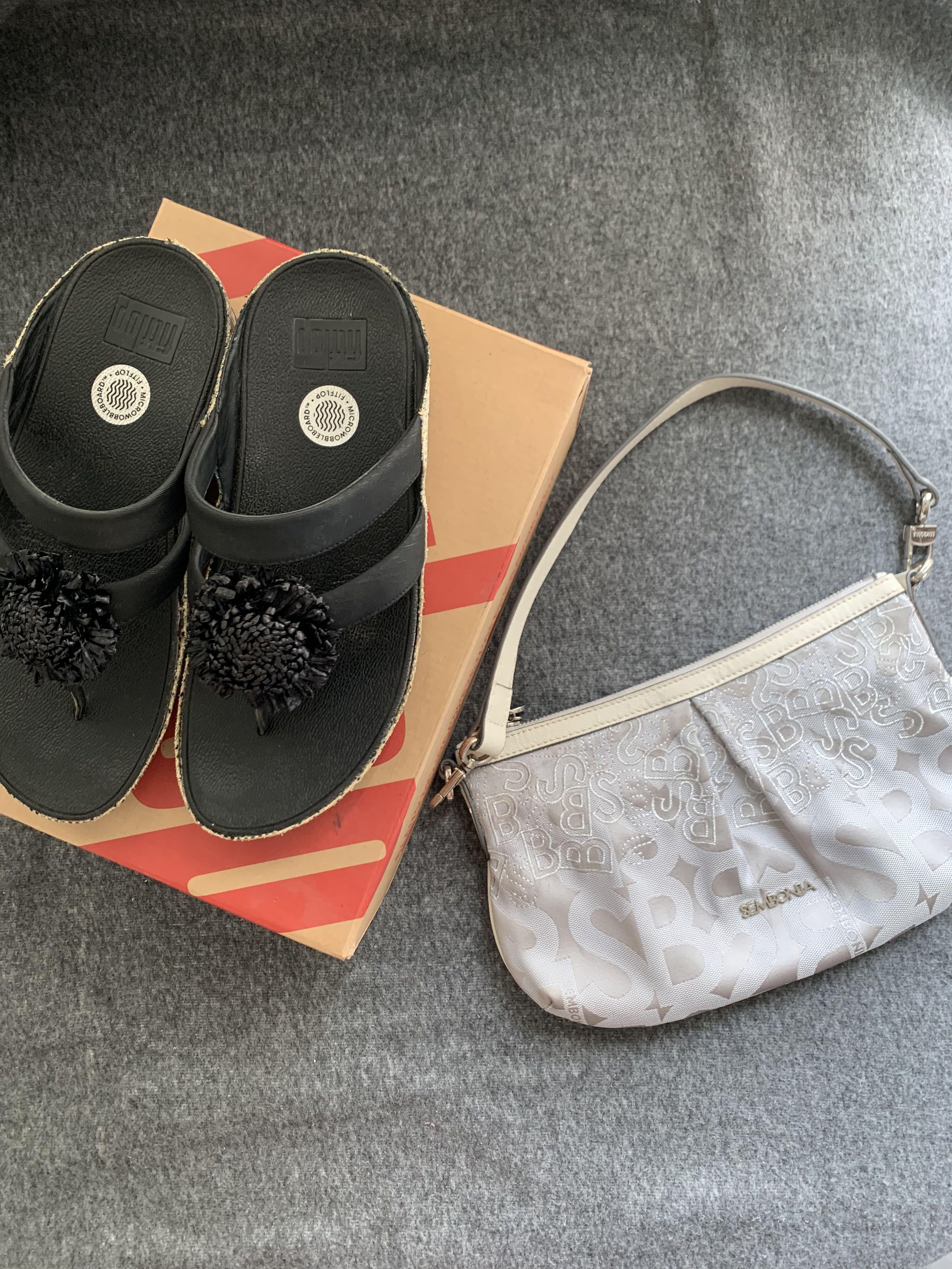Genuine Fitflop Rosita Toe post sandal and Sembonia sling bag