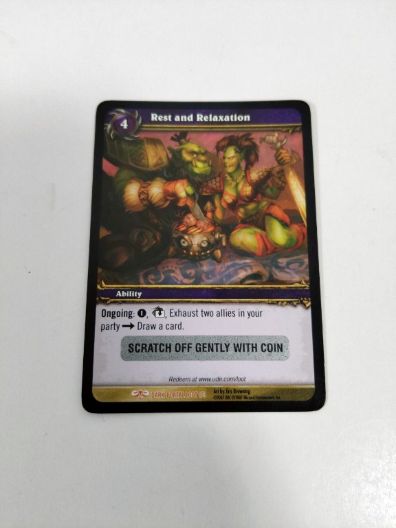 魔獸世界 WOW World of Warcraft REST AND RELAXATION DARK PORTAL LOOT CARD