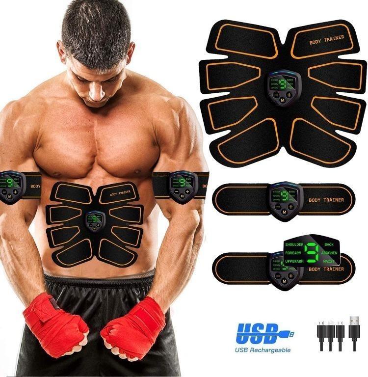 Abs Stimulator Abdominal Muscle EMS ABS Trainer Body Toning Fitness USB Rechargeable Toning Belt ABS Fit Weight Muscle Toner Workout Machine for Men Women brand new Sports Equipment Exercise Fitness