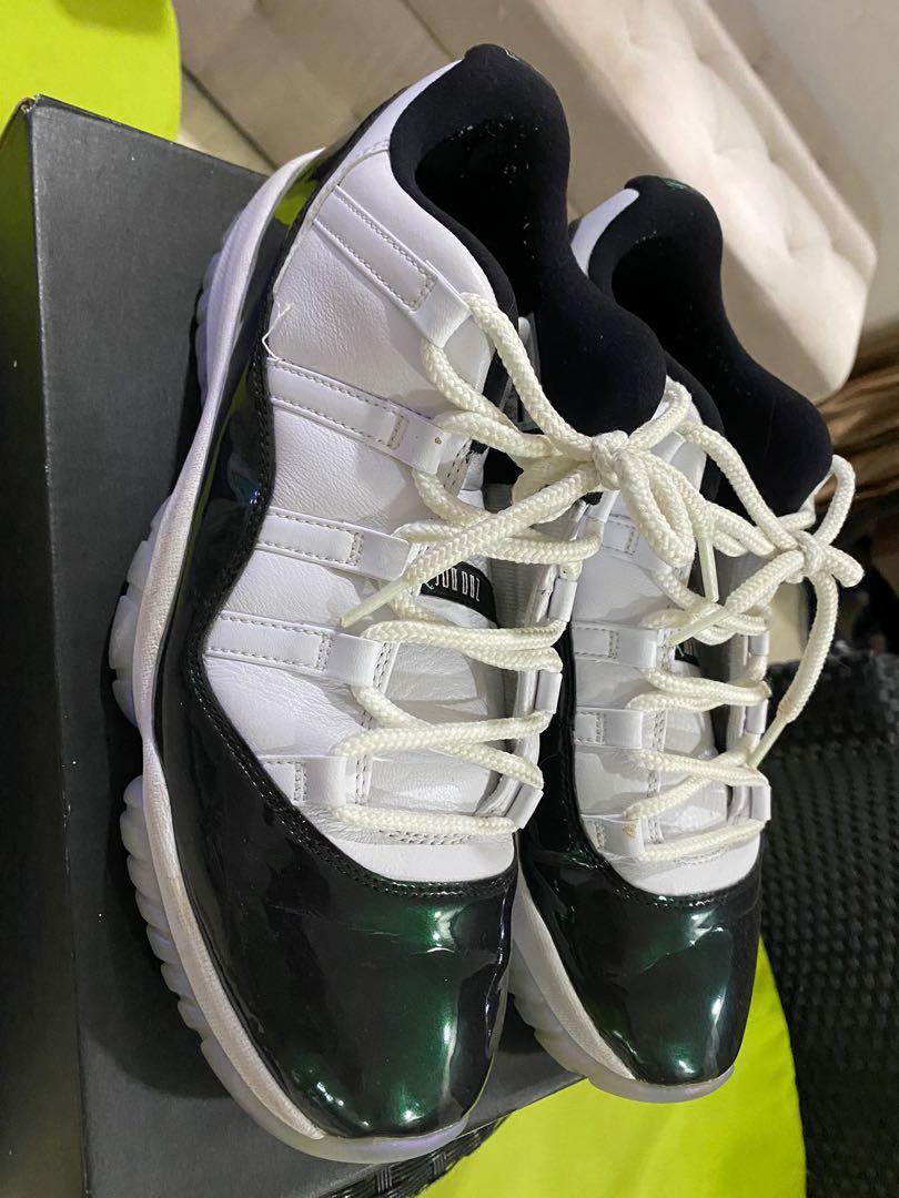 Air Jordan 11 Retro Low White Black Emerald Rise US11.5 Men s Fashion Footwear Sneakers on Carousell