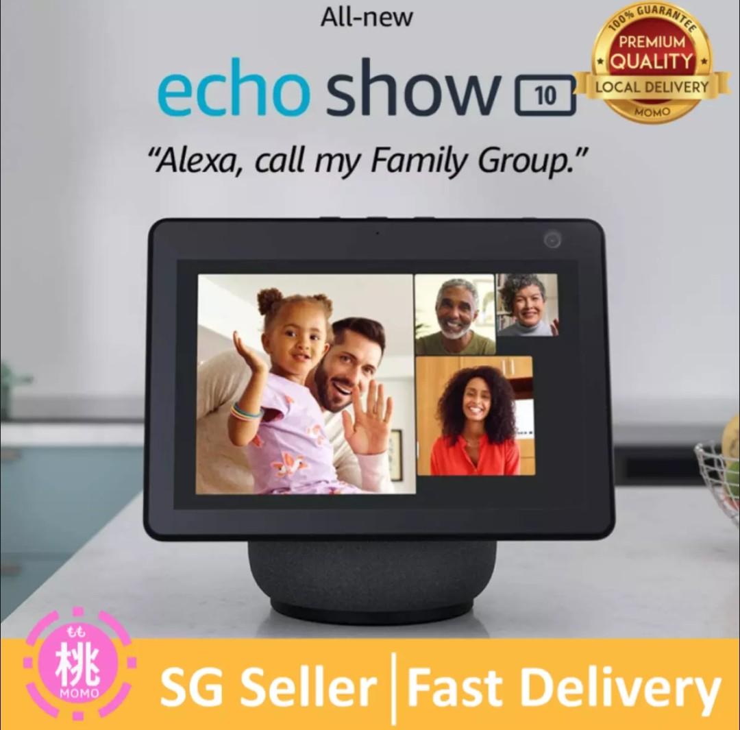 2 Echo Show 10 HD Smart Displays with Motion and Alexa - Glacier  White (3rd Generation)