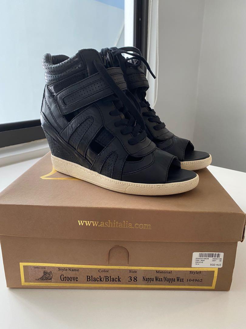 open toe wedge sneakers