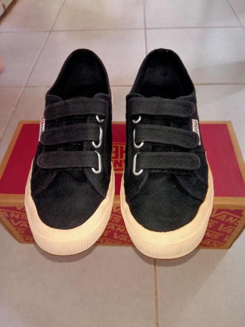 Authentic Superga Strap Black Women s Fashion Footwear Sneakers on Carousell