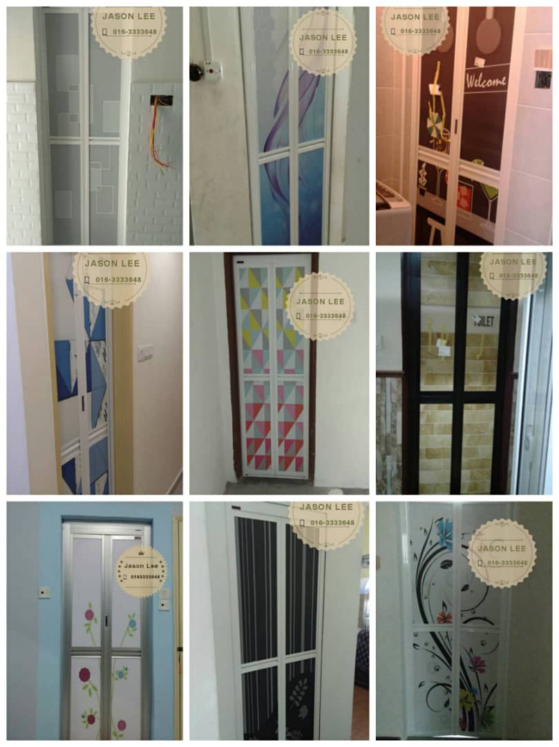 bifold door pintu lipat aluminium bilik tandas dapur toilet washroom