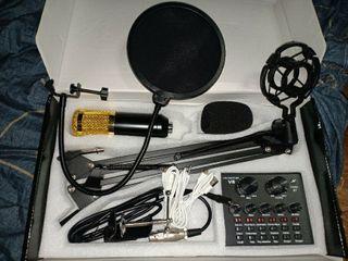 BM-800 Condenser Microphone Kit With V8 Multifunctional Live Sound Card
