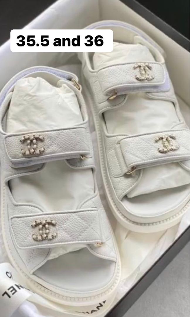 Chanel dad sandals white cheap