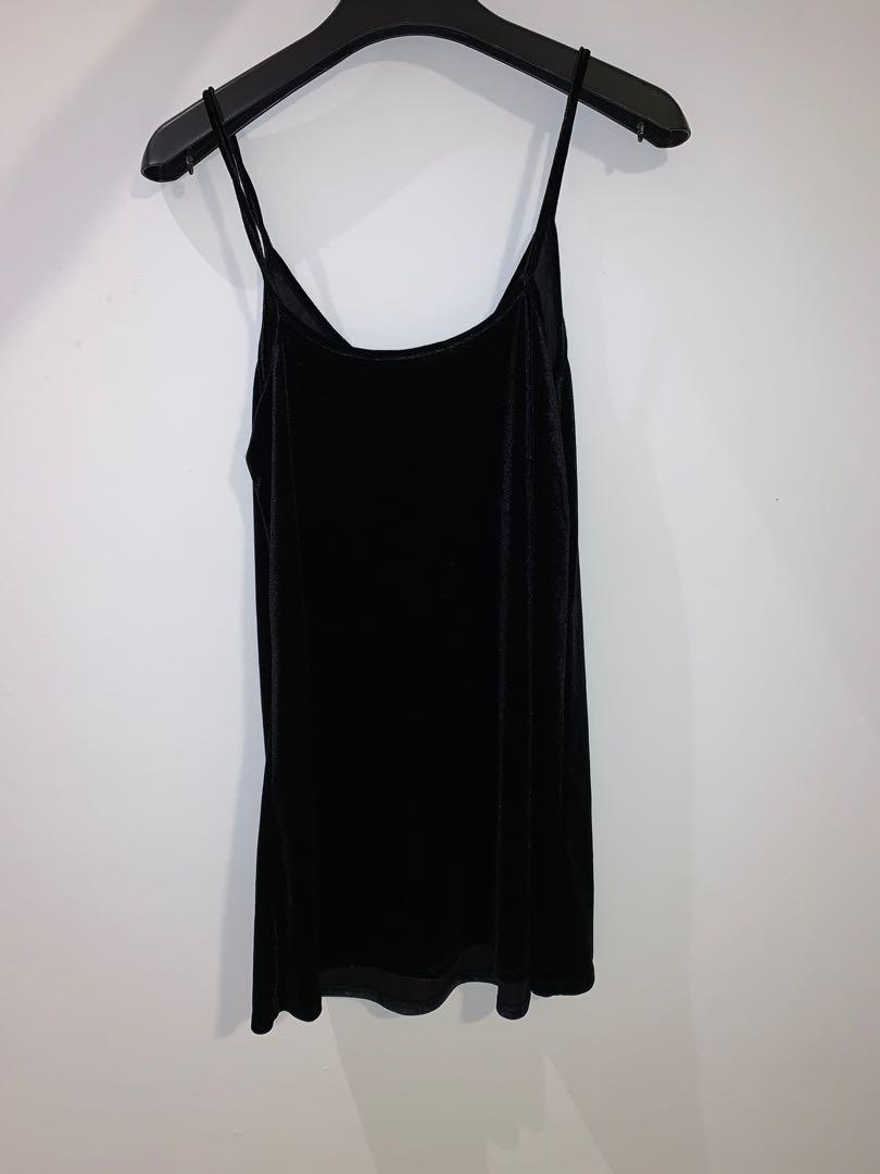 Brandy melville shop black velvet dress
