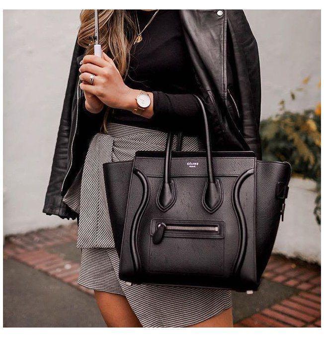 Celine Luggage Mini in Black Grained Calfskin Women s Fashion Bags Wallets Tote Bags on Carousell