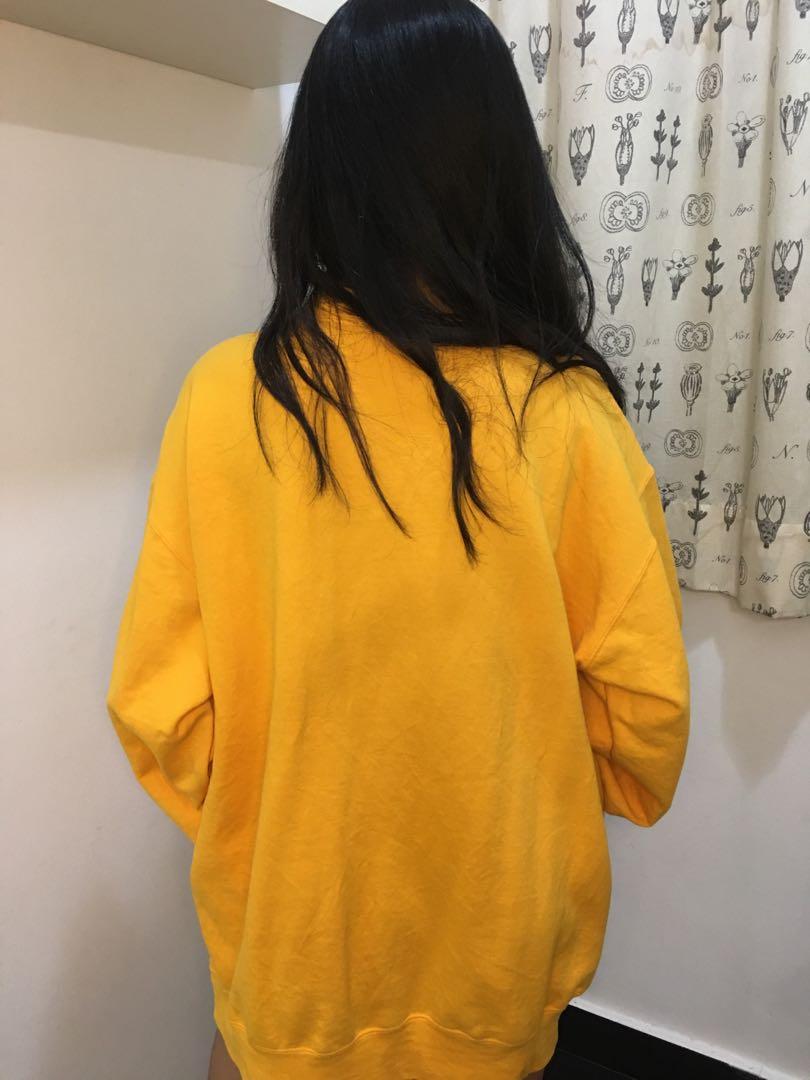 Yellow champion hoodie outfit top