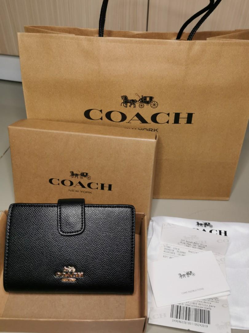 coach black and grey wallet