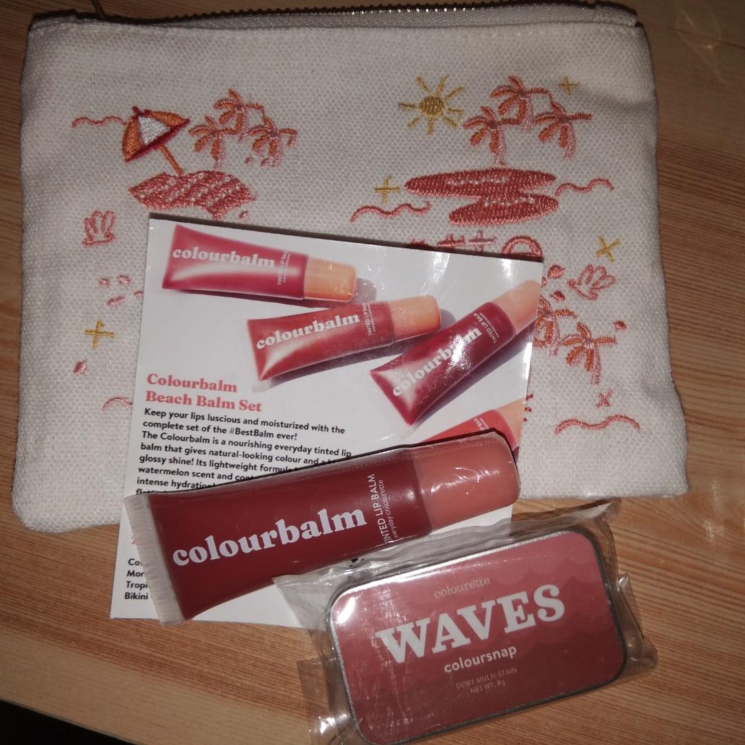 Colourette Colourbalm, Coloursnap & Pouch (Category: Makeup) located in Manila. Submitted by itsqueen__ (Listing ID 1111096494, Image 1). Description: All are brand new and never opened or swatched. inclusions: Colourette Pouch Colourbalm BIKINI Coloursnap WAVES.