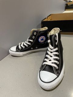 Converse All Star 黑色高筒基本款黑高基荔枝皮電繡展示鞋1s581 她的時尚 鞋子在旋轉拍賣