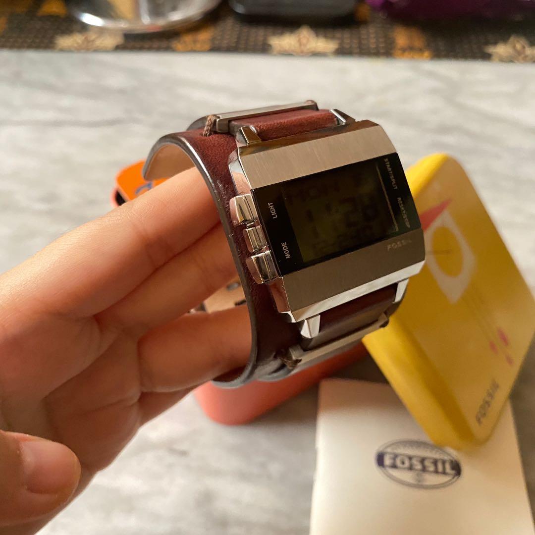 Fossil JR9120 Gents Brown Leather Cuff 