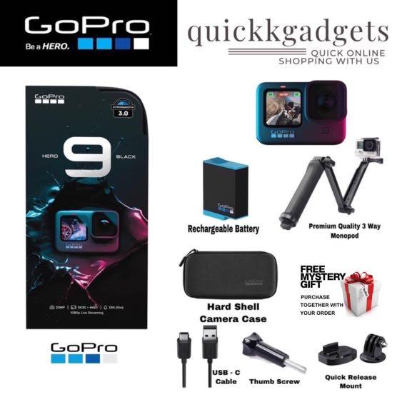 GoPro Hero 9 Black Action Camera BUNDLE with FREE ToteBag /Local