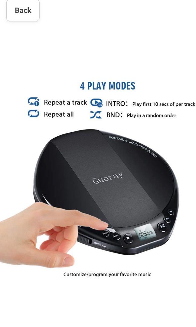 Gueray Portable CD Player HiFi Classic Personal CD Discman with