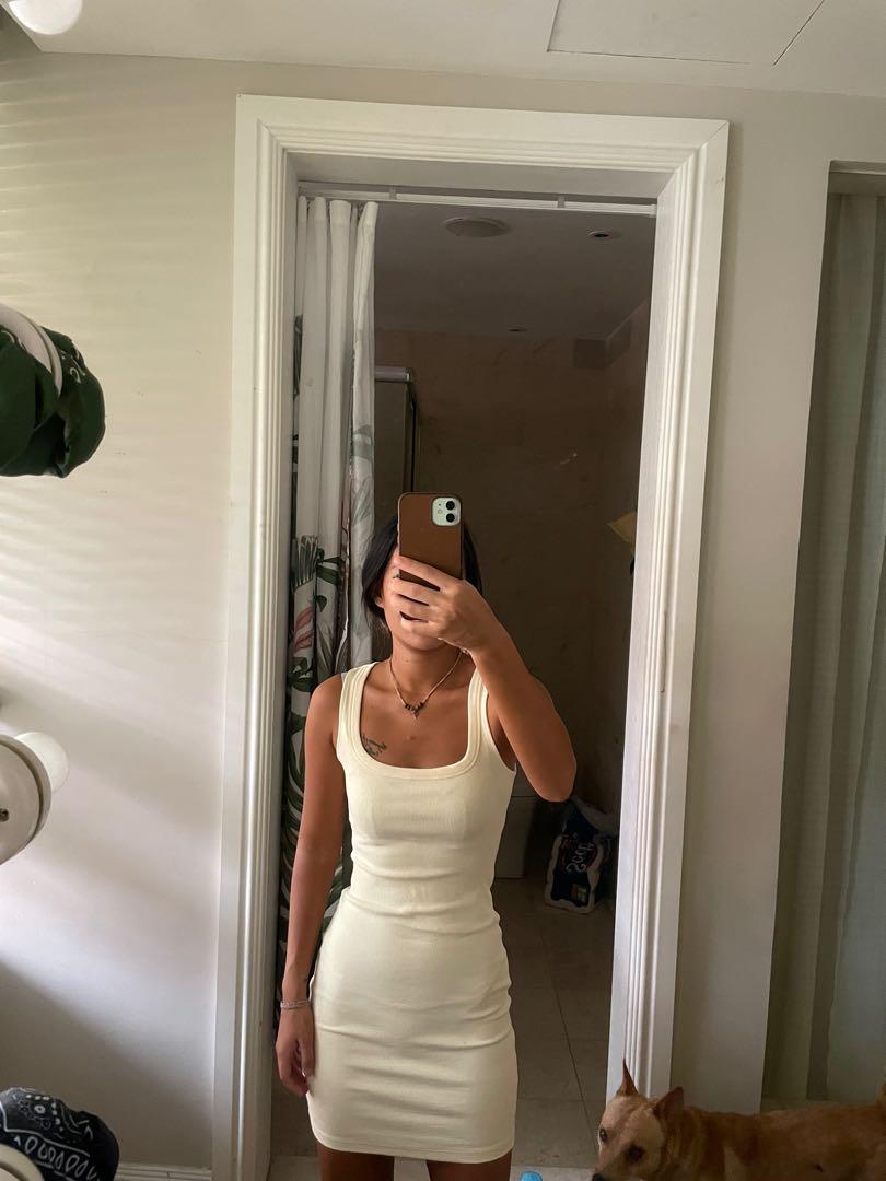 Light yellow bodycon dress on sale