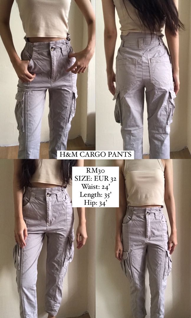 H&M Cargo Pants, Women's Fashion, Bottoms, Jeans & Leggings on
