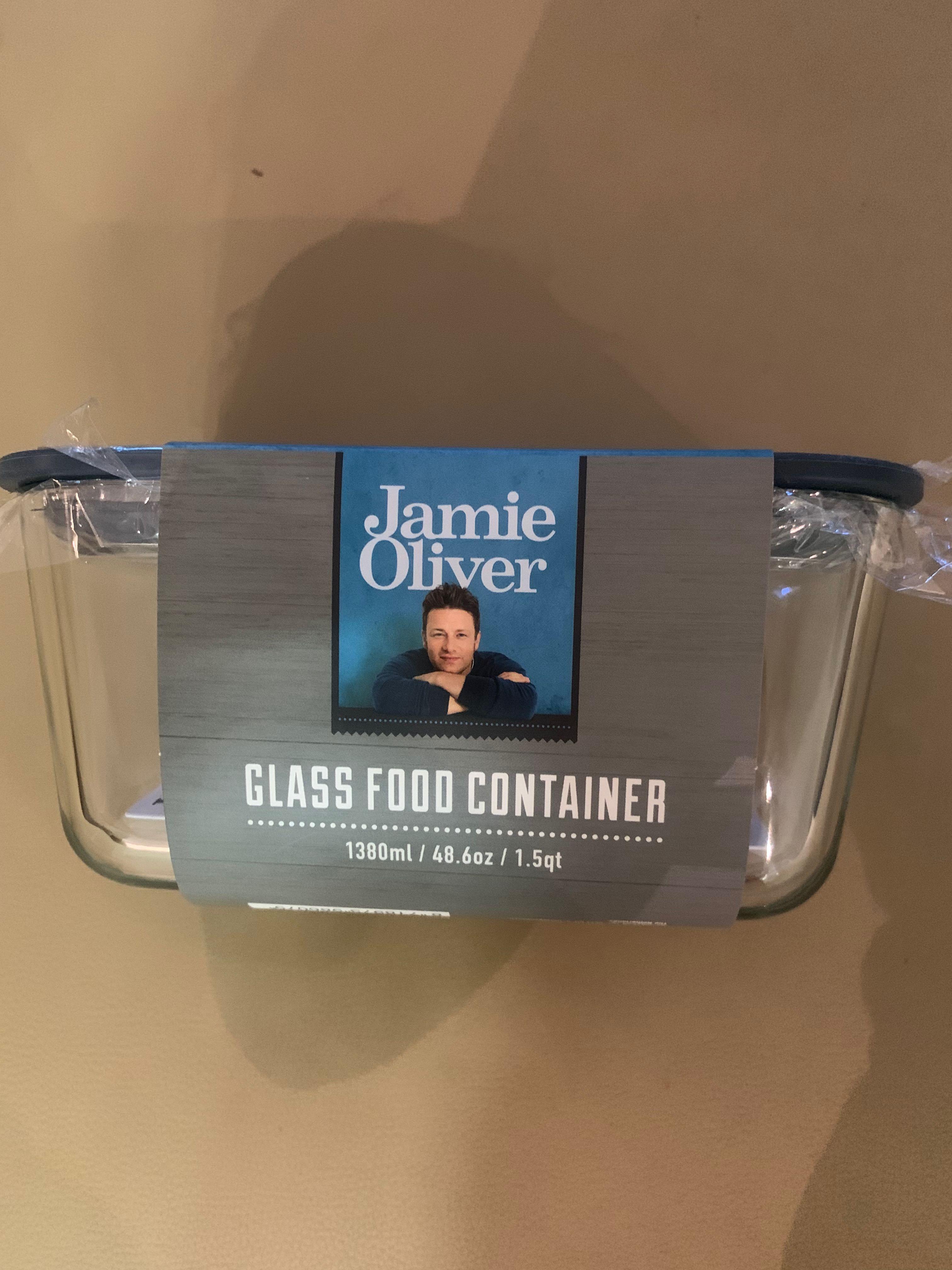 Jamie Oliver Genius Storage Glass Container 1380ml, Furniture & Home ...