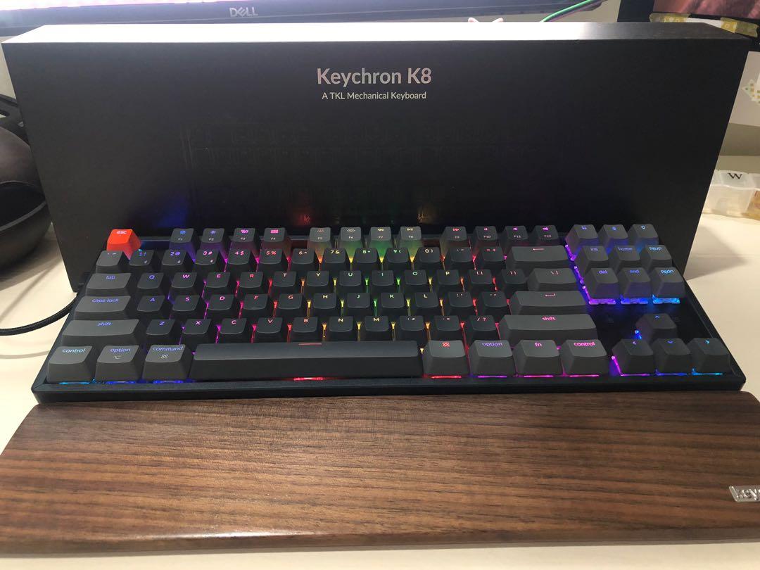 Keychron K8 TKL mechanical keyboard with wrist rest, Computers & Tech