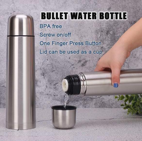 304 stainless steel water bottle 500ml large capacity bullet-shaped thermos  bottle portable thermos bottle coffee thermos cup