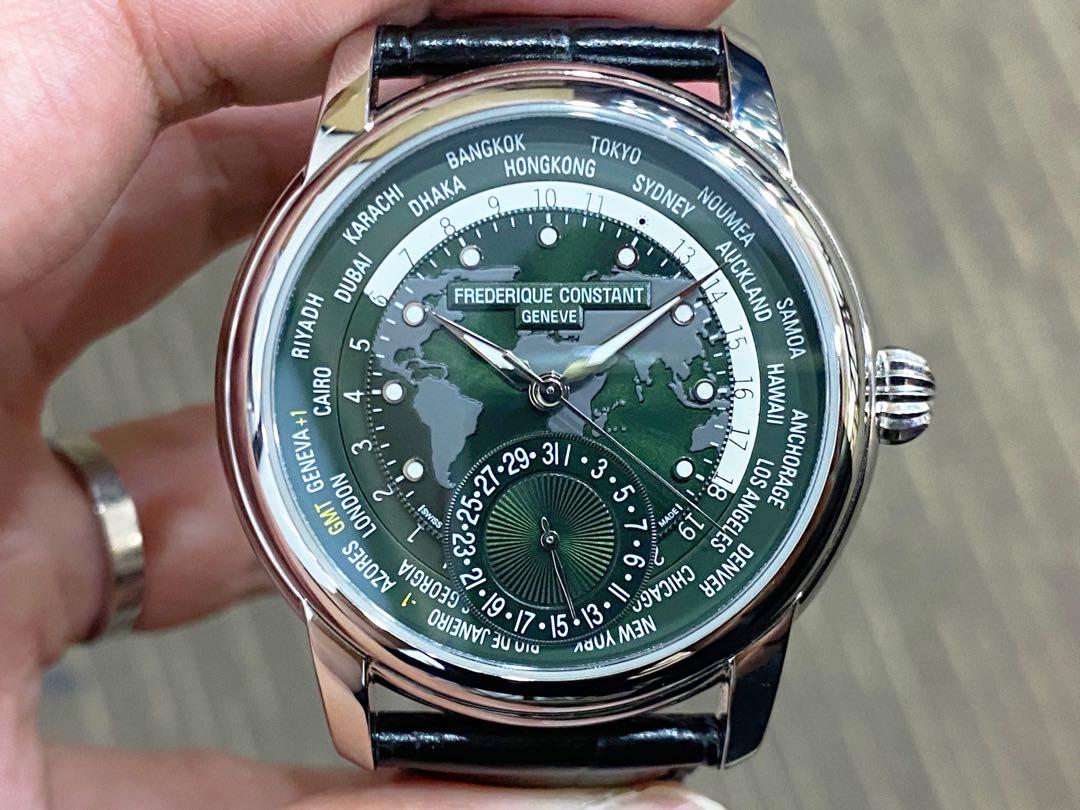 Like New Complete Sep 2021 Frederique Constant World Timer Green