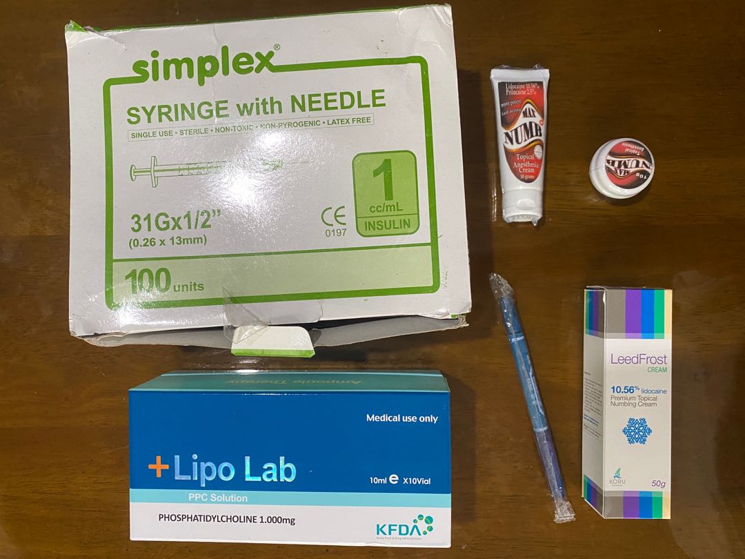 Lipo Lab with free syringes, topical numbing creams, marking pen