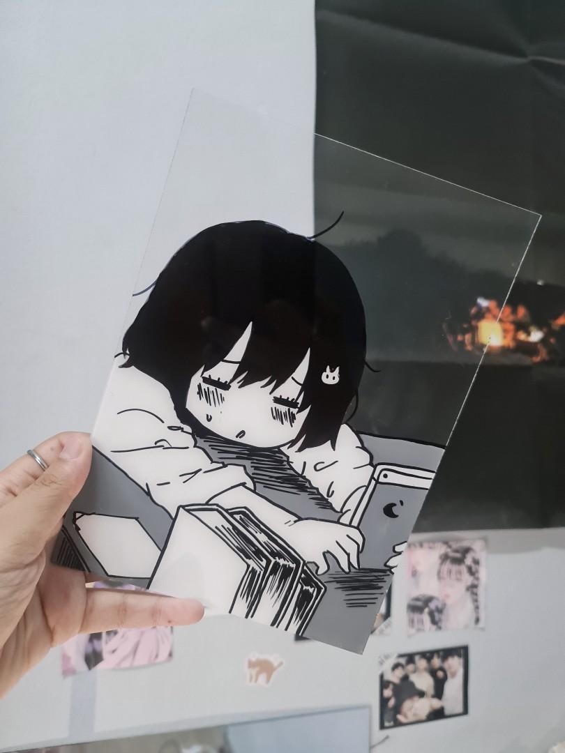Manga Custom Black & White Acrylic Glass Painting Anime, Hobbies & Toys,  Collectibles & Memorabilia, Fan Merchandise on Carousell
