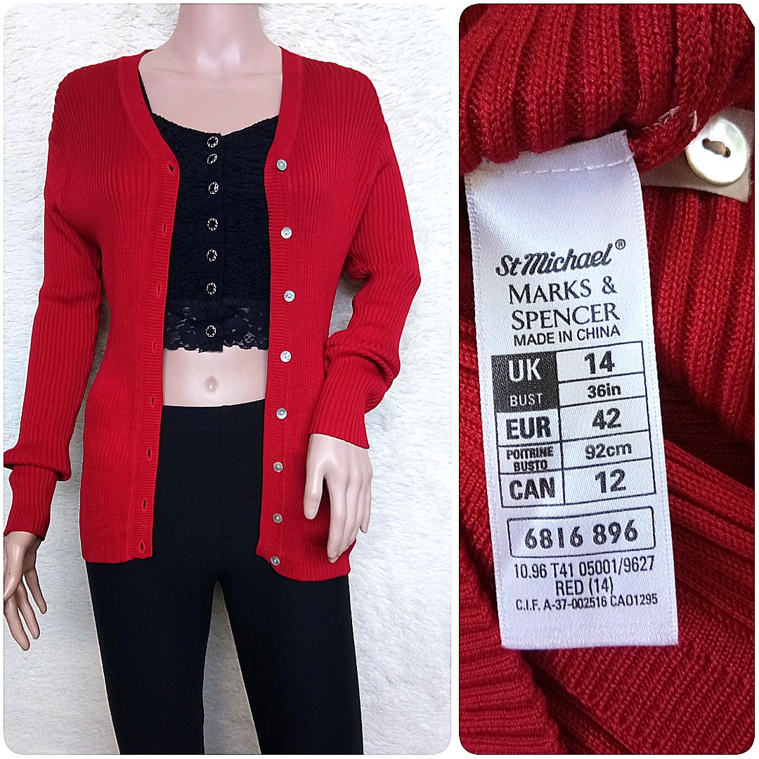 Marks and spencer red cardigan 2025
