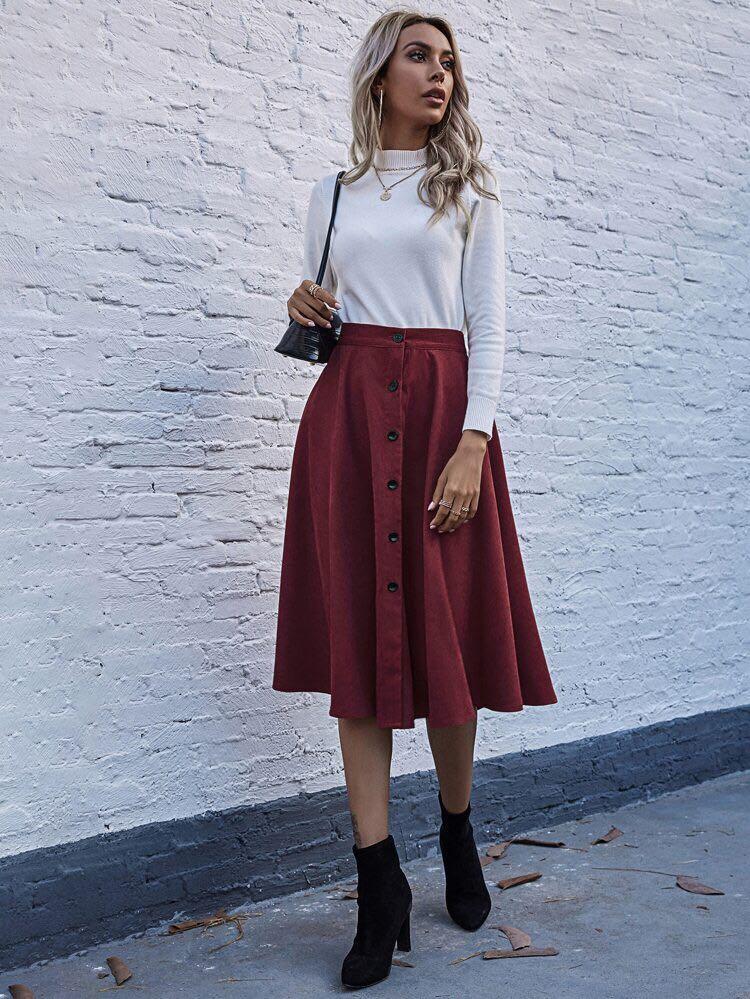 Uniqlo button shop down skirt