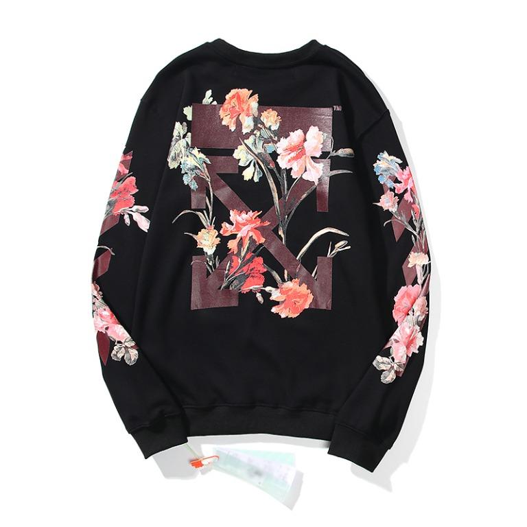 White discount floral sweatshirt