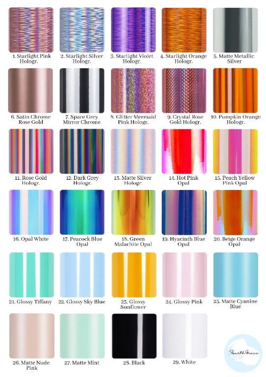 Teckwrap Craft Vinyl Color Chart