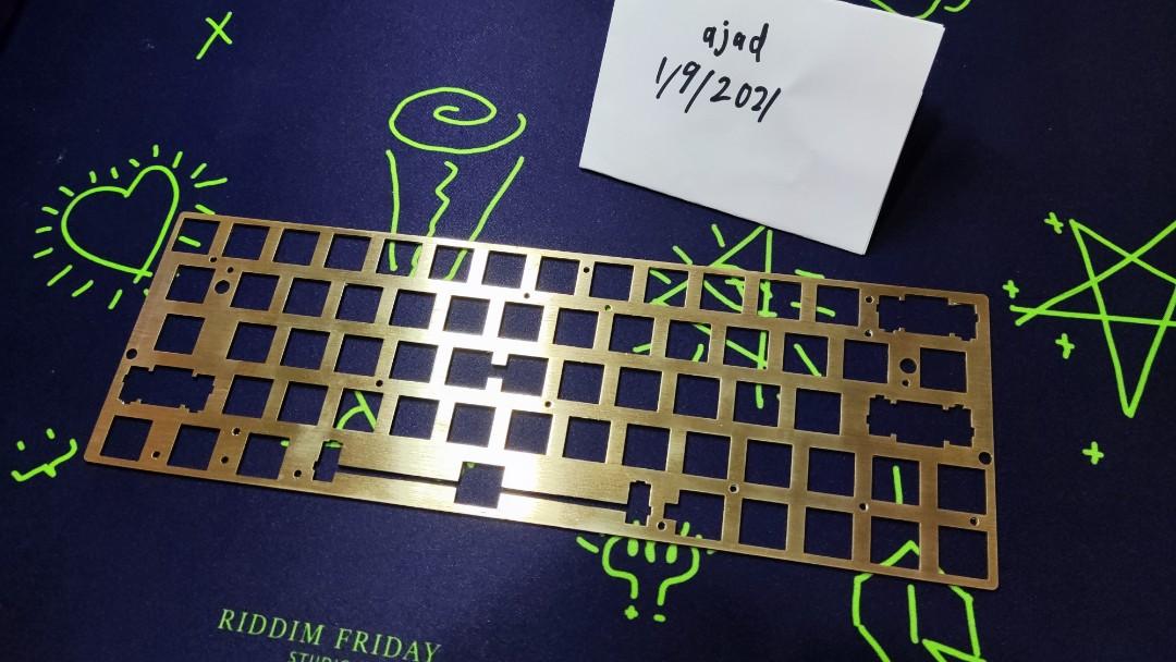 Polished 60 64 key Brass Plate Custom Mechanical Keyboard, Computers & Tech, Parts
