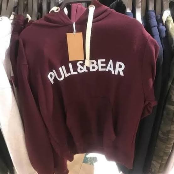 Pull Bear Maroon Hoodie Fesyen Wanita Pakaian Wanita Atasan