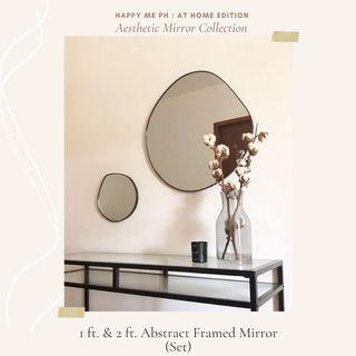 Round/Abstract Mirror for Comfort Room w/ FREE Wood Stopper (Customizable/Pre-order) by Happy Me PH